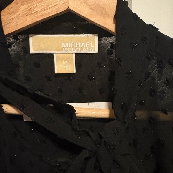 MICHAEL KORS Black Blouse with Tie / Bow size Medium - Picture 3 of 6
